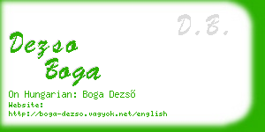 dezso boga business card